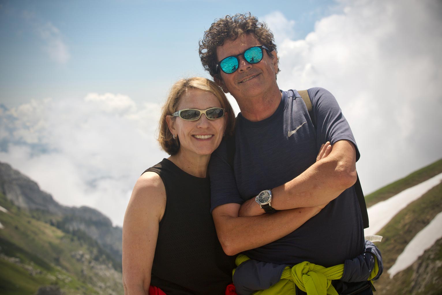 Alberto and Susan Alesina hiking at the 2019 Advisory Board Meeting