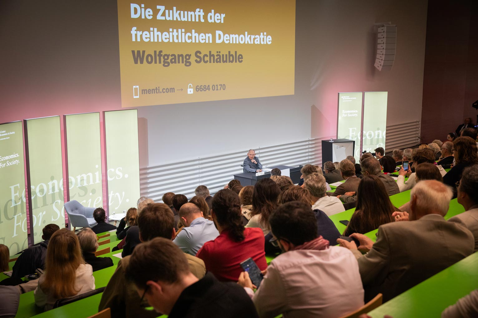 Wolfgang Schäuble during his speech at Universität Zürich © Ueli Christoffel / UBS Center