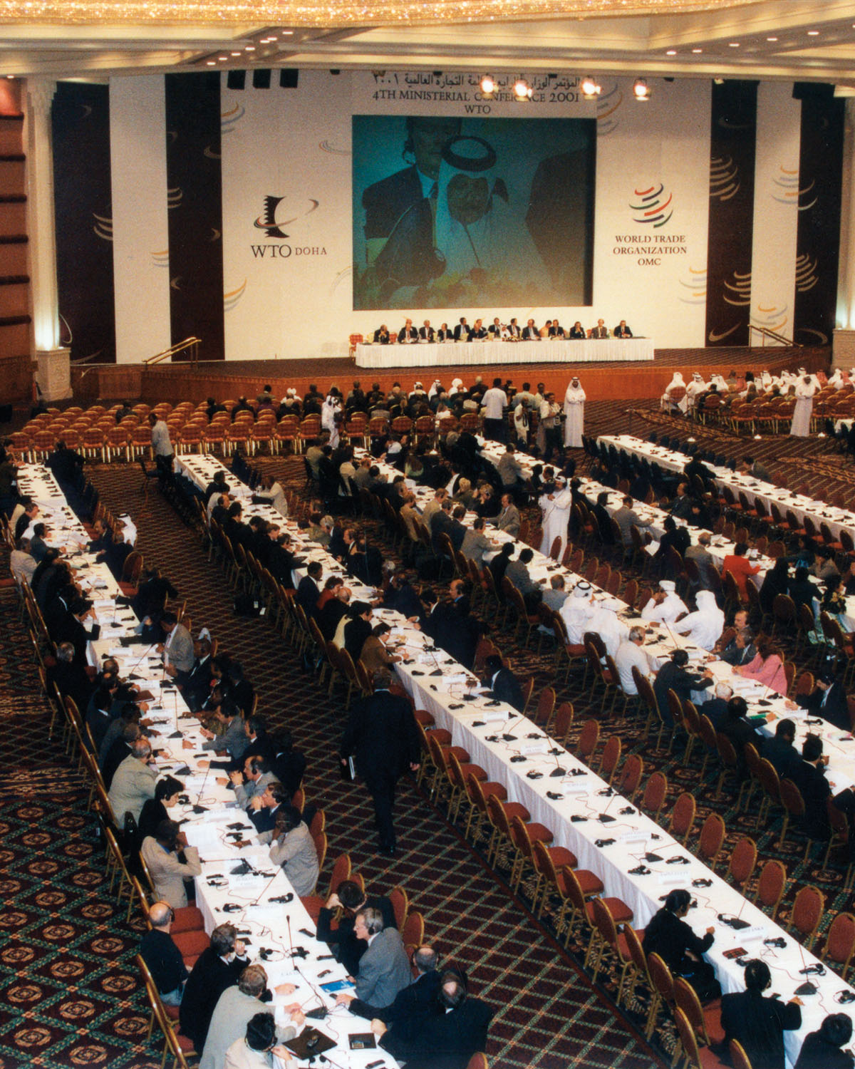 The Doha Round was officially launched at the WTO’s Fourth Ministerial Conference in Doha, Qatar, in November 2001. The Doha Ministerial Declaration provided the mandate for the negotiations, including on agriculture, services and an intellectual property topic, which began earlier. Source: World Trade Organization (WTO)