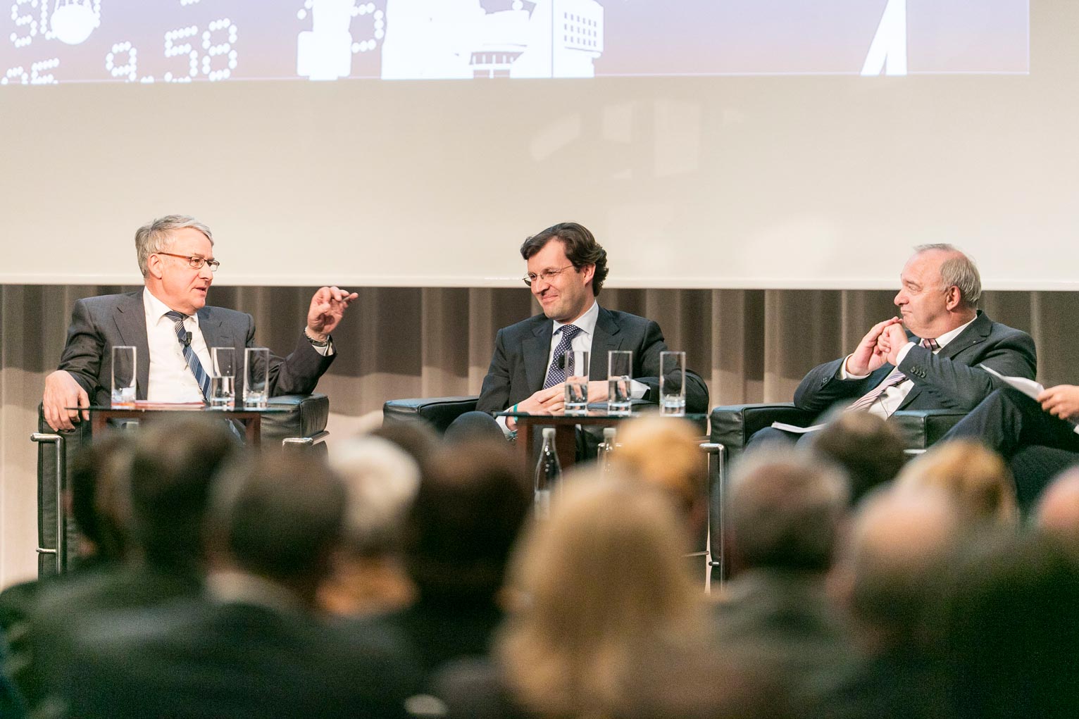 Panel discussion with Alex Kuprecht, Prof. Christoph Schaltegger, and Dr. Urs Schwaller (from left).