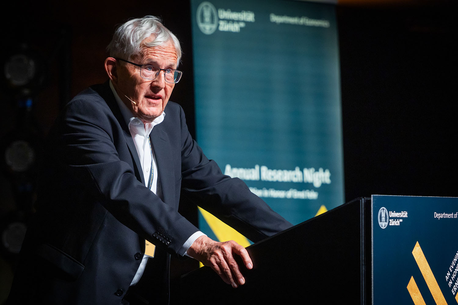 Former Swiss Federal Councillor and Honorary President of the UBS Foundation of Economics in Society, Kaspar Villiger, during his speech on June 18, 2026 in Zurich