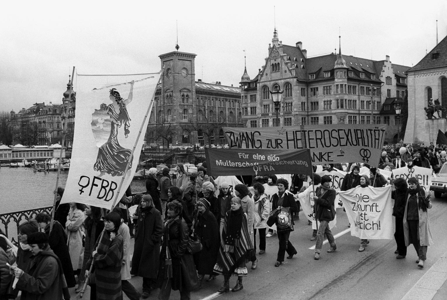 Demonstrations for equal rights for women and sexual minorities in Zurich, 1979. Source: Keystone